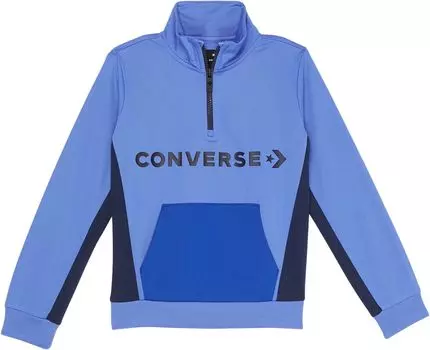 Толстовка Converse Color-Block 1/4 Zip, цвет Ozone Blue