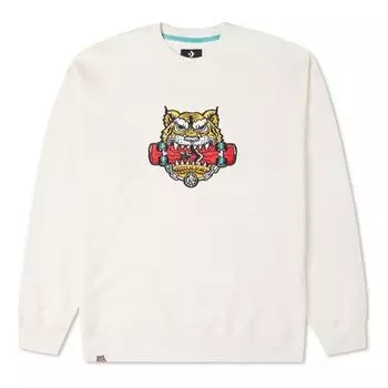 Толстовка Converse New Year Series TIGER Pattern Round Neck Sports 'Milk White', белый