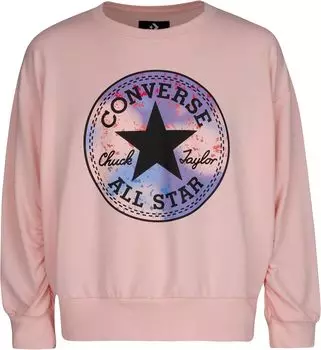 Толстовка Converse Ruched Chuck Patch Crew, цвет Storm Pink