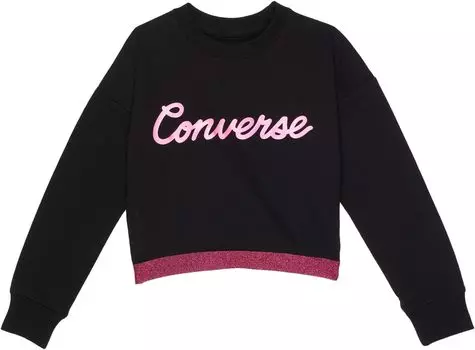 Толстовка Converse Script Cropped Crew, черный