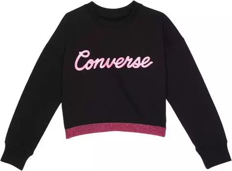 Толстовка Converse Script Cropped Crew, черный
