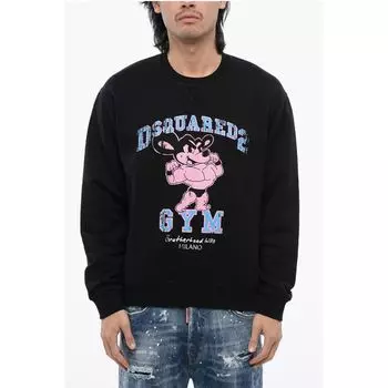 Толстовка Cool Fit D2 GYM из матового хлопка с круглым вырезом Dsquared2, Black