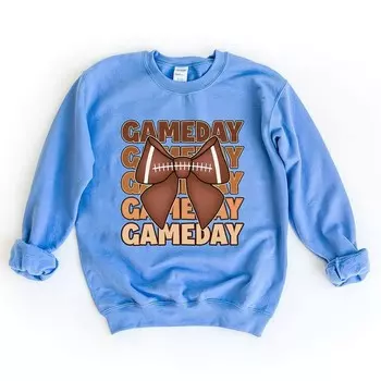 Толстовка Coquette Football Game Day Simply Sage Market, цвет Carolina Blue