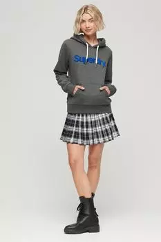 Толстовка Core из хлопка с прорезиненным логотипом Superdry, серый