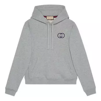 Толстовка cotton jersey hooded sweatshirt 'grey' Gucci, серый