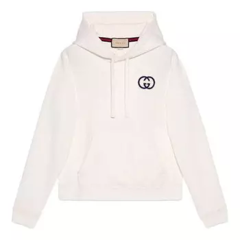 Толстовка cotton jersey hooded sweatshirt 'off white' Gucci, белый