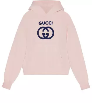 Толстовка cotton jersey sweatshirt with embroidery 'light pink' Gucci, розовый