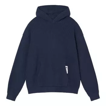 Толстовка cotton knit hoodie 'navy blue' Stussy, синий