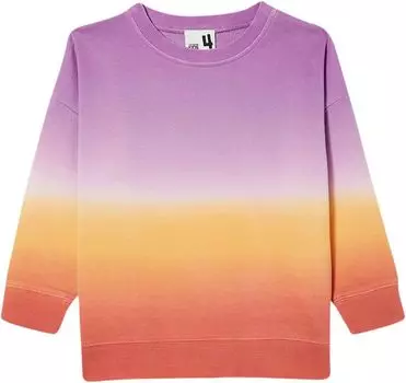 Толстовка COTTON ON Suzana Long Sleeve Crew, цвет Grape Soda/Earth Clay/Papaya