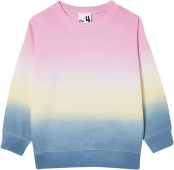 Толстовка COTTON ON Suzana Long Sleeve Crew, цвет Honey Gold/Purple Paradise/Dusty Blue