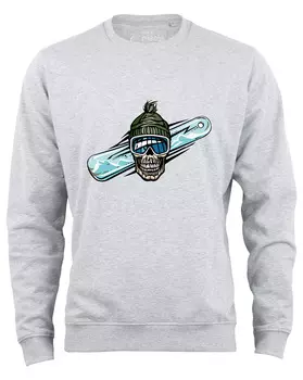 Толстовка Cotton Prime Snowboard Skull, серый меланж