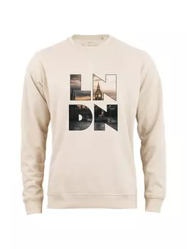 Толстовка Cotton Prime Sweatshirt Skyline London - Weltenbummler Kollektion, песочный