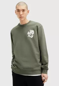 Толстовка CREW AllSaints, зеленый