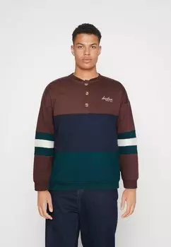 Толстовка CREW BUTTONS WILLOW UNISEX Kaotiko, коричневый/темно-синий