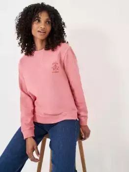 Толстовка Crew Clothing Pigment Dyed Crew Neck, цвет coral