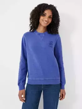 Толстовка Crew Clothing Pigment Dyed Crew Neck, цвет bright blue