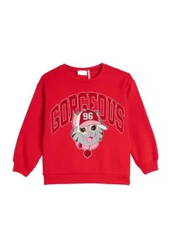 Толстовка CREW NECK CAT PRINTED Koton, цвет red