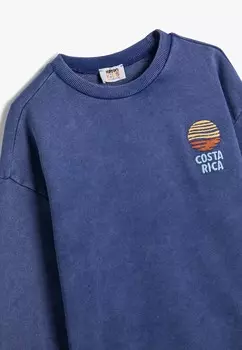 Толстовка CREW NECK EMBROIDERED Koton, цвет Mottled Dark Blue