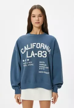Толстовка CREW NECK LOOSE FIT Koton, синий