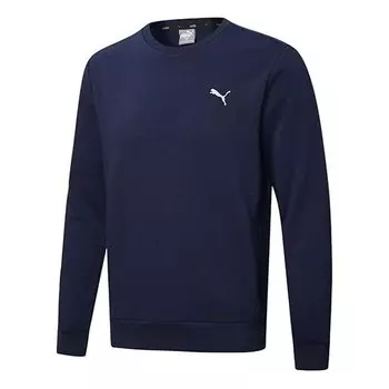 Толстовка crew neck sports hoodies 'navy white' Puma, синий