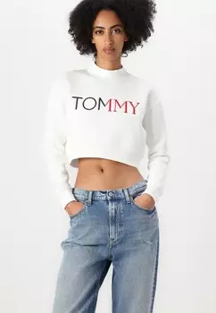 Толстовка CROP Tommy Jeans, белый