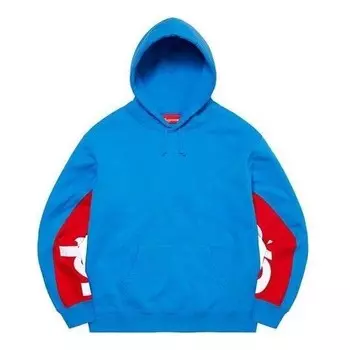 Толстовка cropped panels hooded sweatshirt 'blue red white' Supreme, синий