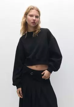 Толстовка CROPPED PULL&BEAR, цвет black