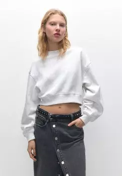 Толстовка CROPPED PULL&BEAR, цвет light grey