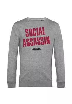 Толстовка CURB YOUR ENTHUSIASM SOCIAL ASSASSIN Henry Tiger, цвет Mottled Light Grey