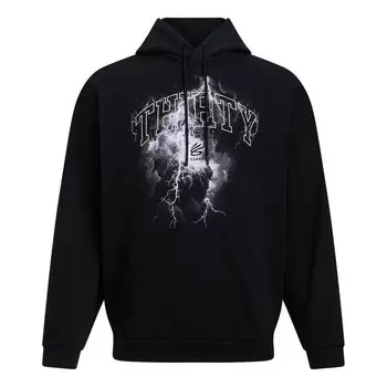Толстовка curry tour graphic hoodie 'black white' Under Armour, черный