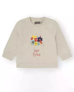 Толстовка цвета экрю для девочки с карманом Canada House