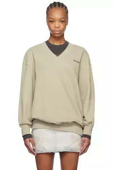 Толстовка цвета хаки оверсайз We11done