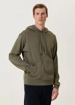 Толстовка цвета хаки с капюшоном Beymen