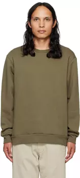 Толстовка цвета хаки с круглым вырезом Acne Studios