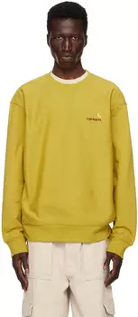 Толстовка цвета хаки с надписью American Script Carhartt Work In Progress