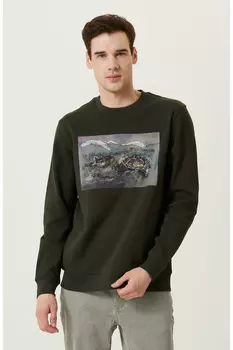 Толстовка цвета хаки с вышивкой Network, хаки