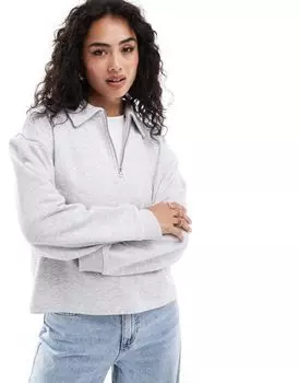 Толстовка цвета ледяного вереска с воротником на молнии ASOS DESIGN