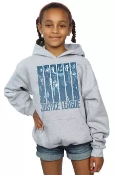 Толстовка цвета лиги справедливости с двойным принтом цвета индиго DC Comics, серый