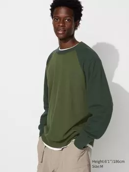 Толстовка цветной блок Uniqlo, зеленый