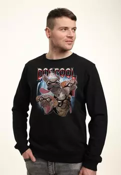 Толстовка DEADPOOL WOLVERINE DOG AND LIGHTNING Marvel, черный