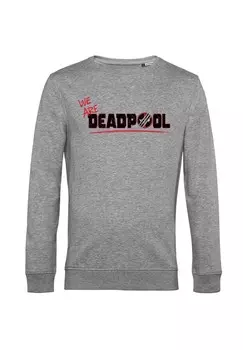 Толстовка DEADPOOL WOLVERINE WE ARE LOGO Marvel, цвет Mottled Light Grey