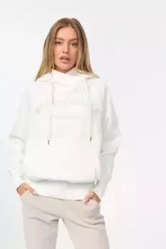 Толстовка Decay с капюшоном и изящным принтом спереди, белый