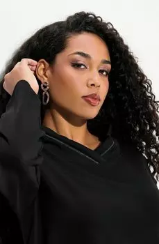 Толстовка DECORATIVE CHAIN Ulla Popken, черный