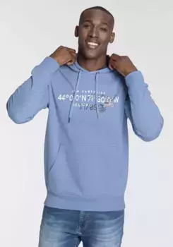 Толстовка DELMAO с капюшоном и принтом, синий
