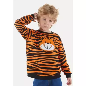 Толстовка Denokids «Cute Tiger» с изображением тигра, цвет Orange
