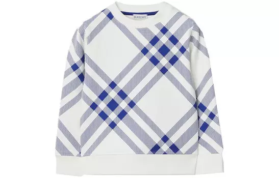 Толстовка детская Burberry, белый / синий