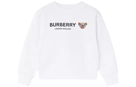 Толстовка детская Burberry с логотипом, белый