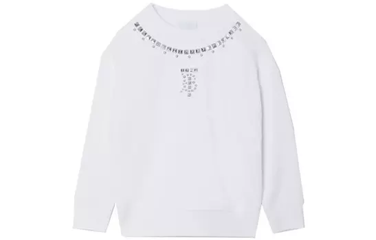 Толстовка детская Burberry с металлическим дизайном, белый
