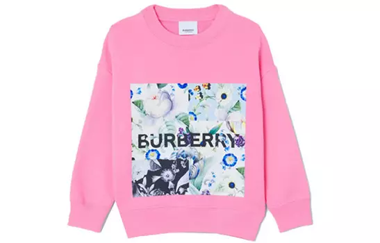 Толстовка детская Burberry с рисунком, розовый