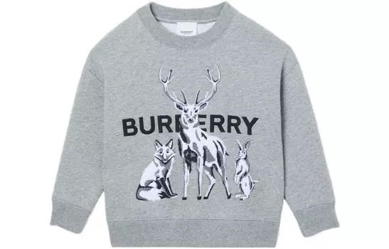 Толстовка детская Burberry с рисунком, серый